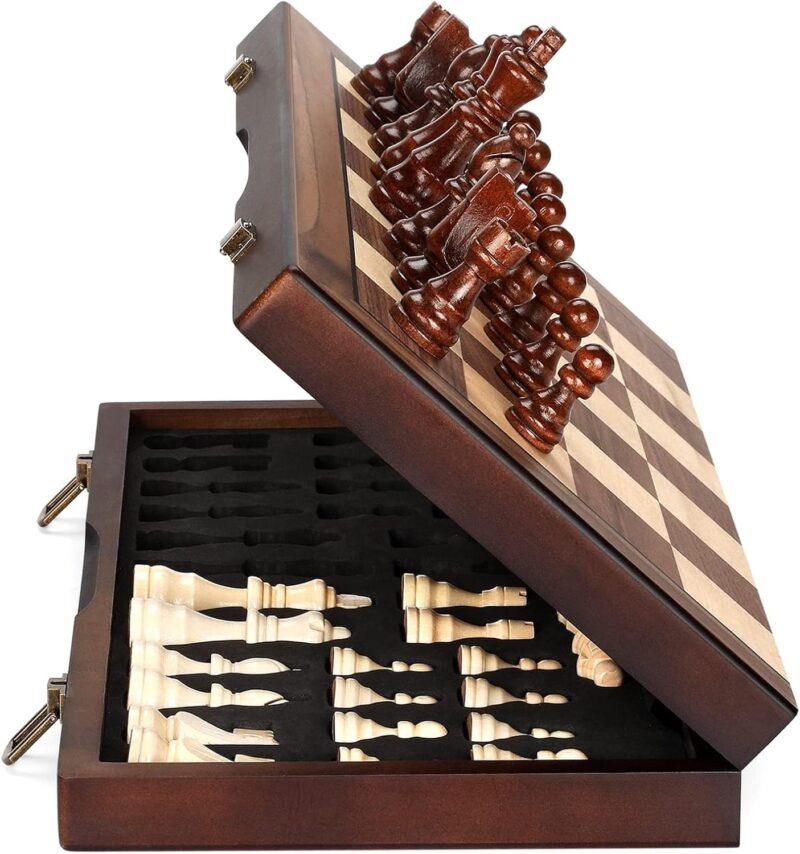 Magnetic Wooden Portable Chess Board