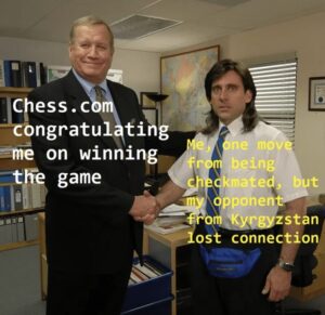 Chess memes for nerd - winning by lost connection