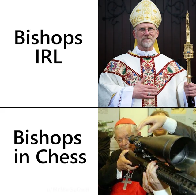 Bishops IRL vs Bishops in Chess