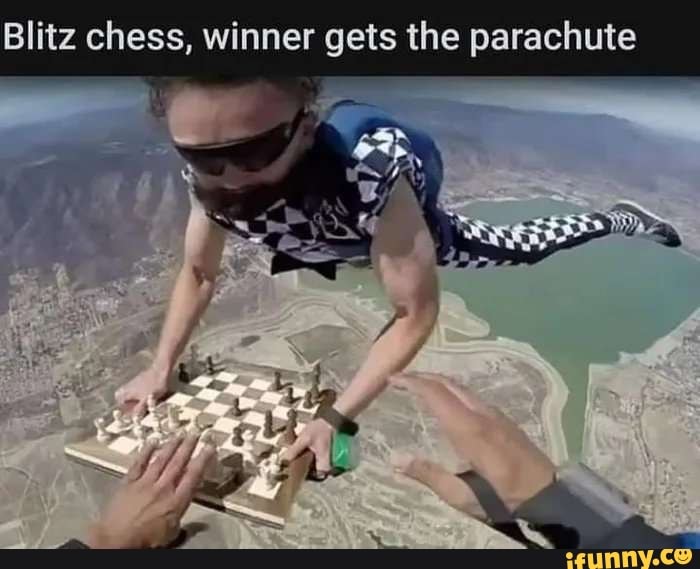 Blitz Chess winner gets the parachute