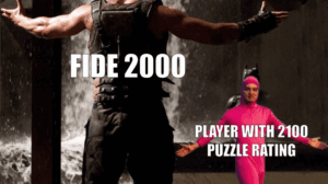 FIDE rating vs Puzzle rating meme