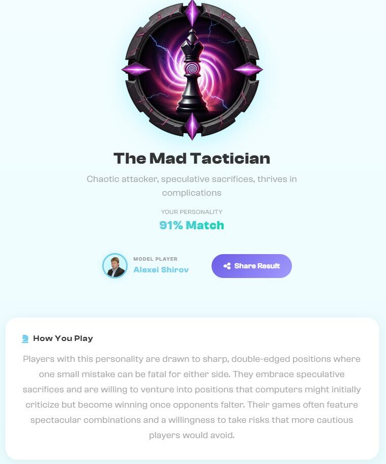 Chess Personality on Chessiverse.com